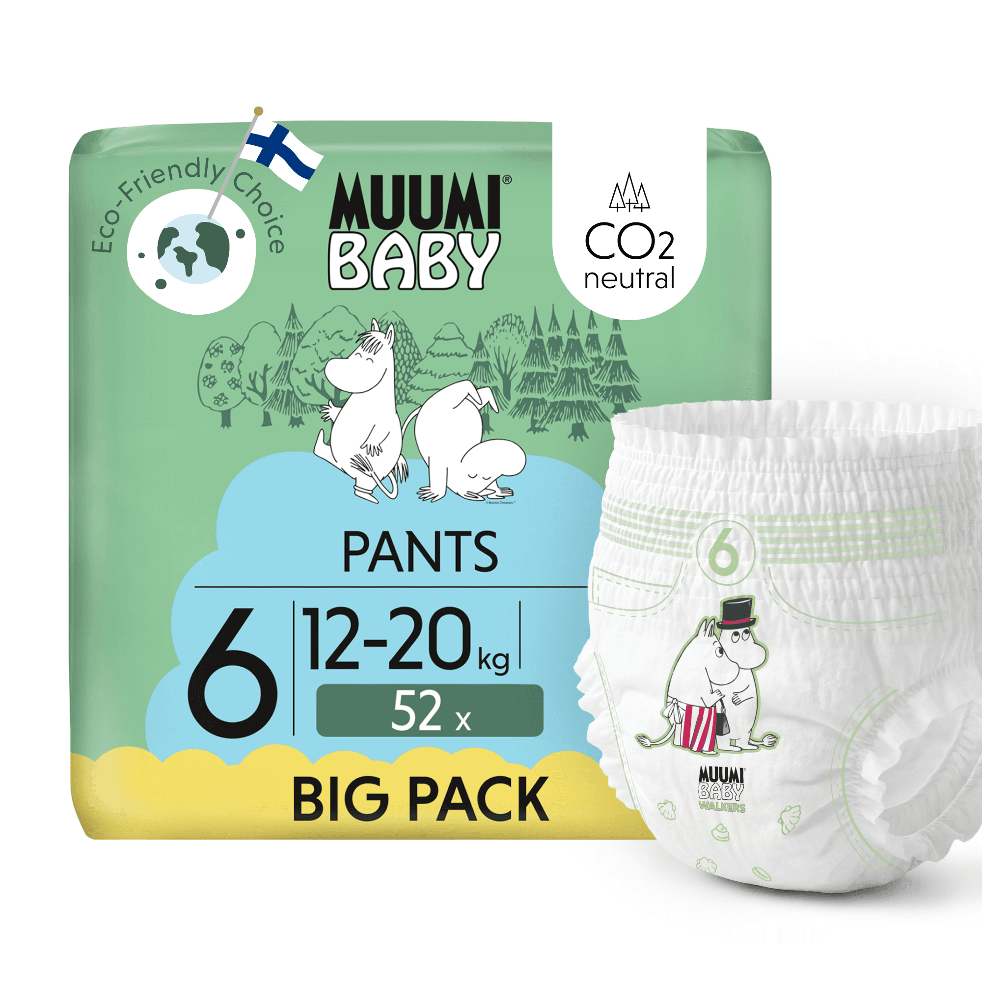 Moomin Baby Muumi Baby Pants 6 Junior 12-20 kg (52 ks), nohavičkové plienky