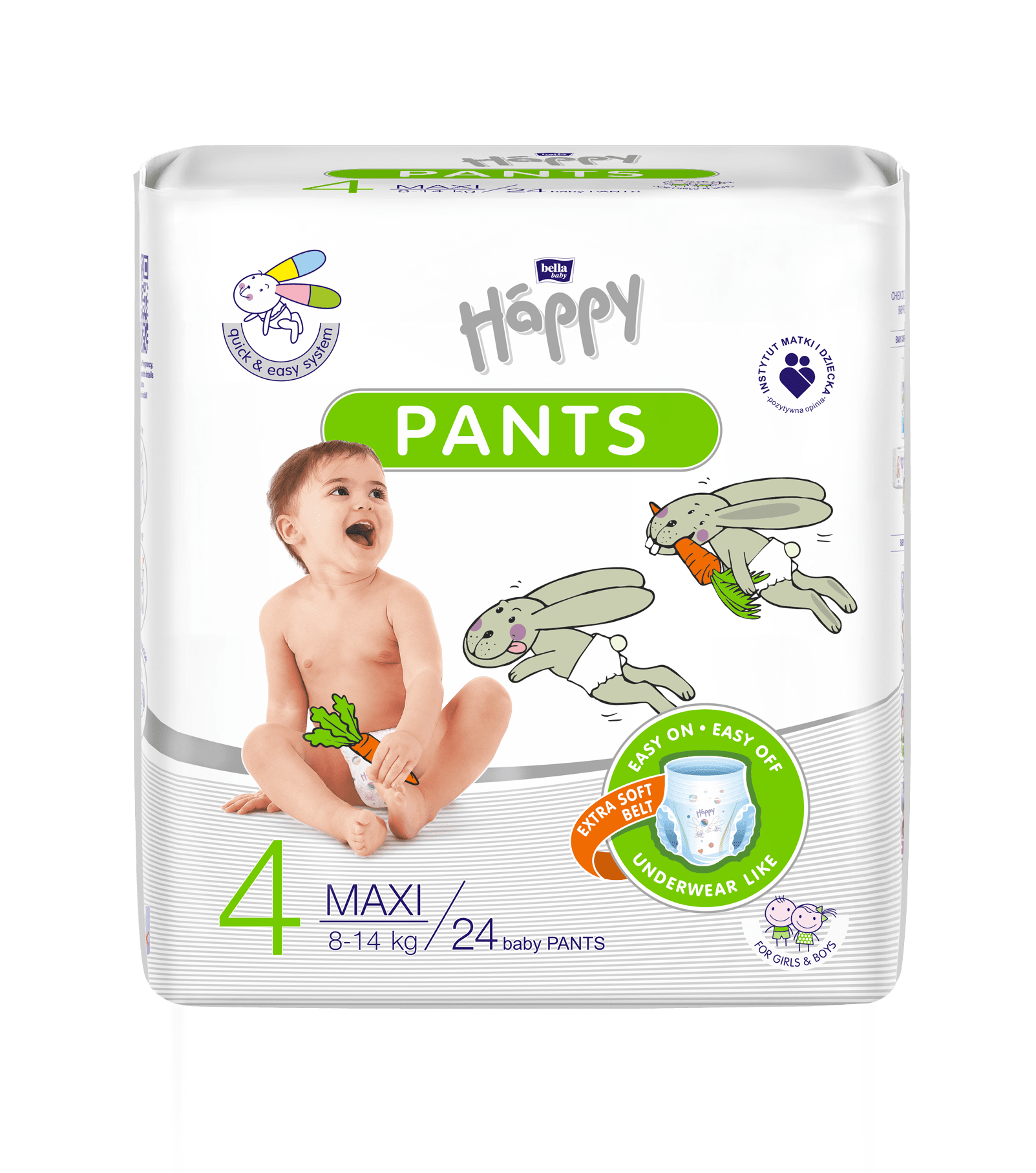 Bella Happy Pants Detské plienkové nohavičky Maxi veľ. 4 (24 ks)