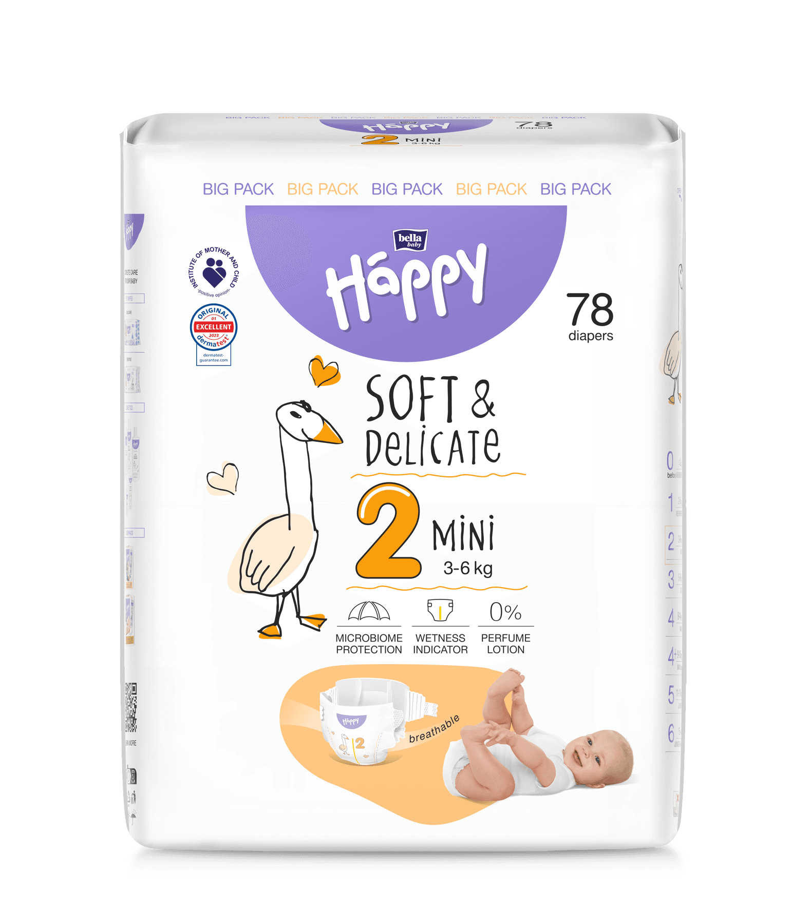 Bella Happy Bella Baby Happy Detské plienky Mini Big Pack veľ 2 (78 ks)