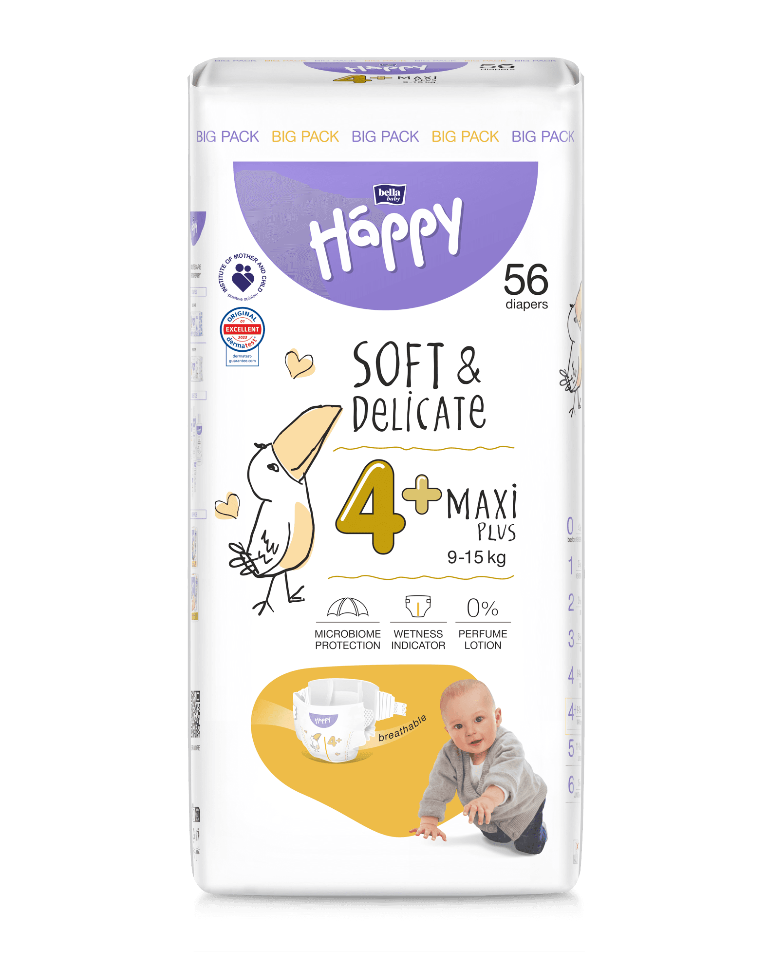Bella Happy Bella Baby Happy Detské plienky Maxi Plus Pack veľ 4+ (56 ks)