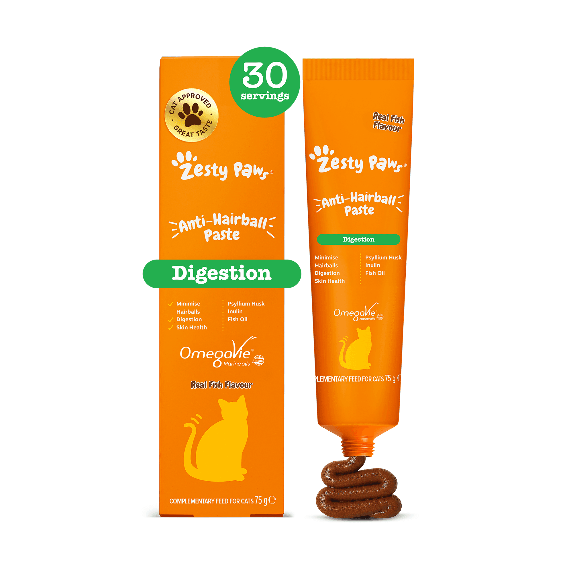 Zesty Paws Anti-Hairball Paste (75 g) – funkčný doplnok stravy pre mačky na podporu trávenia a proti chlpovým chumáčikom