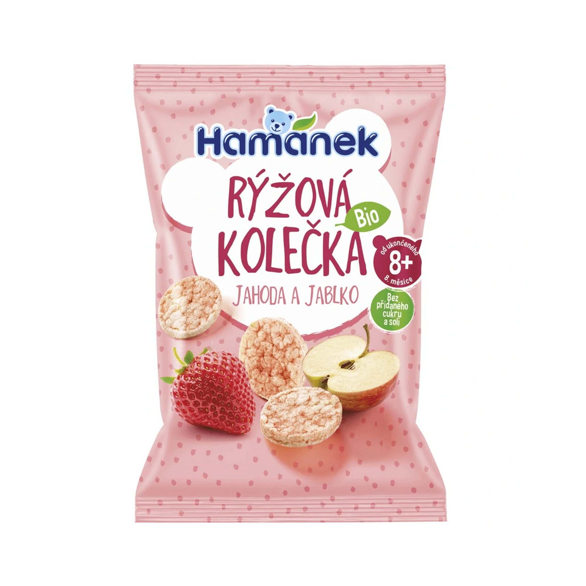 Hamánek BIO Ryžové kolieska jahoda a jablko 8m+ (35 g)