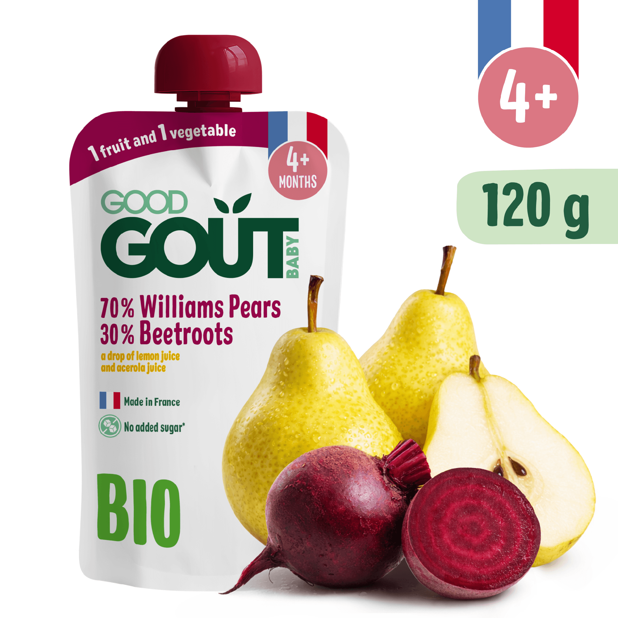 Good Gout BIO Hruška Williams s červenou repou (120 g)