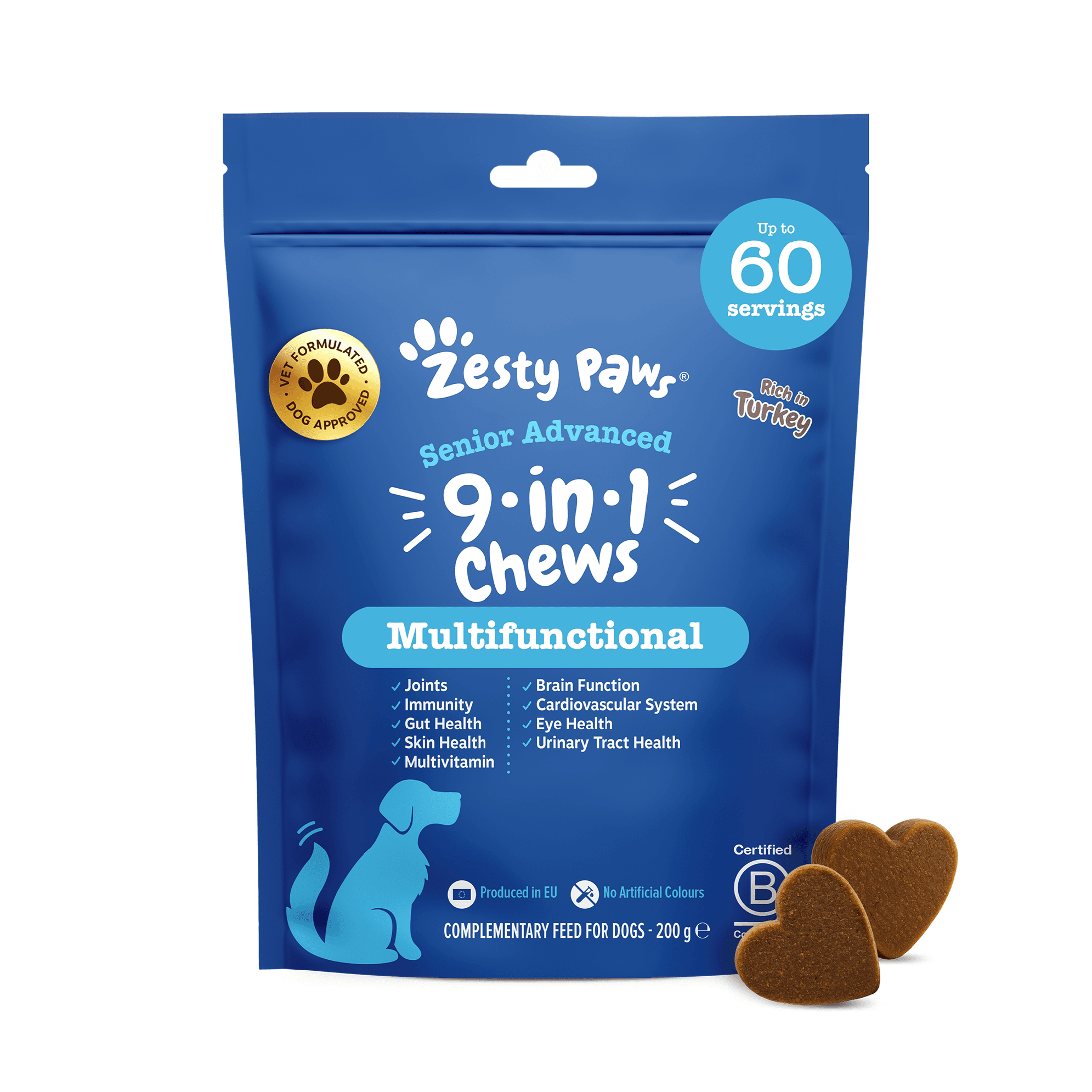 Zesty Paws Senior Advanced 9-in-1 Chews (60 ks) – funkčný doplnok stravy 9v1 pre staršie psy