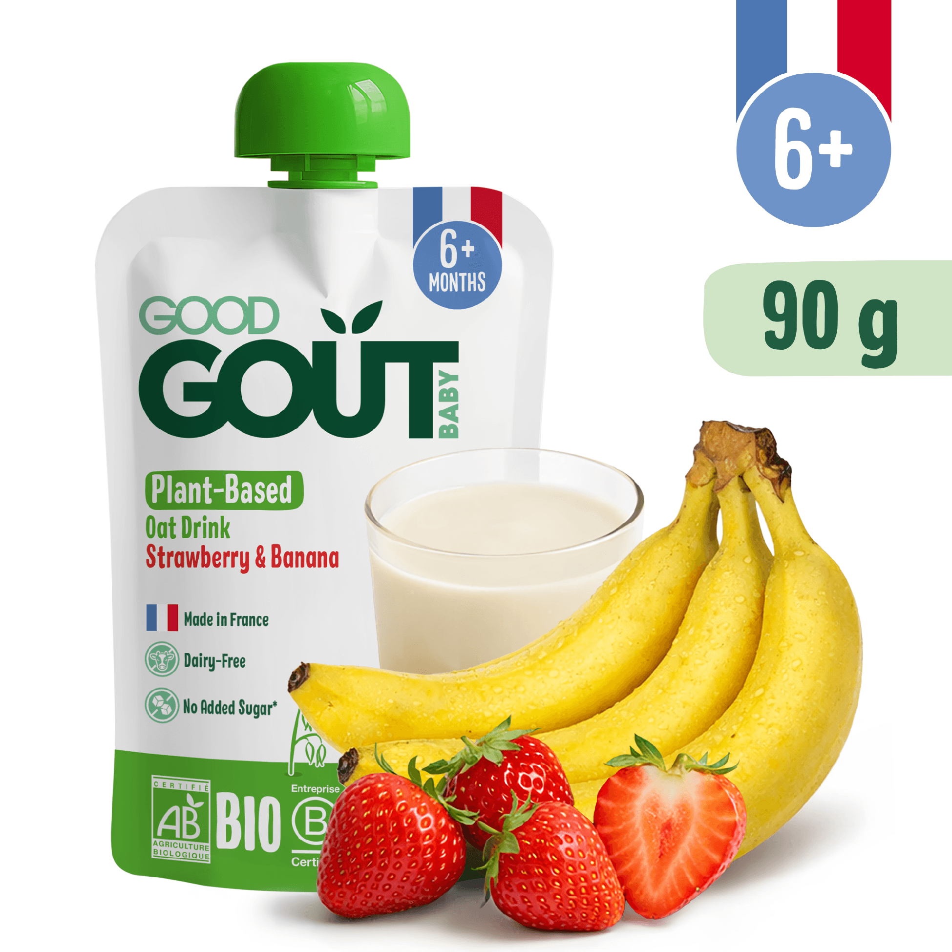 Good Gout BIO Ovsený dezert s jahodou a banánom (90 g)