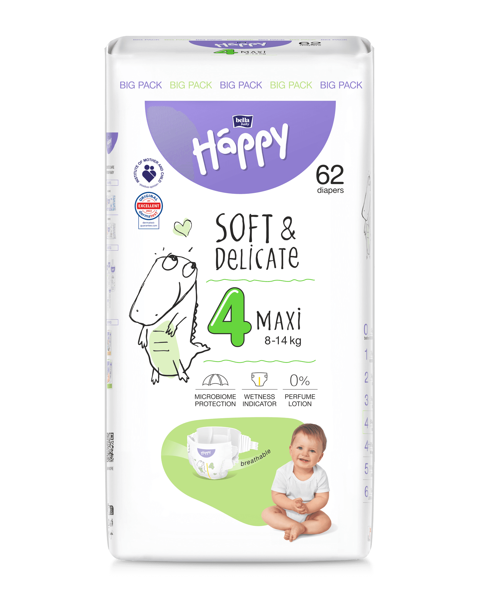 Bella Happy Bella Baby Happy Detské plienky Maxi Big Pack veľ 4 (62 ks)