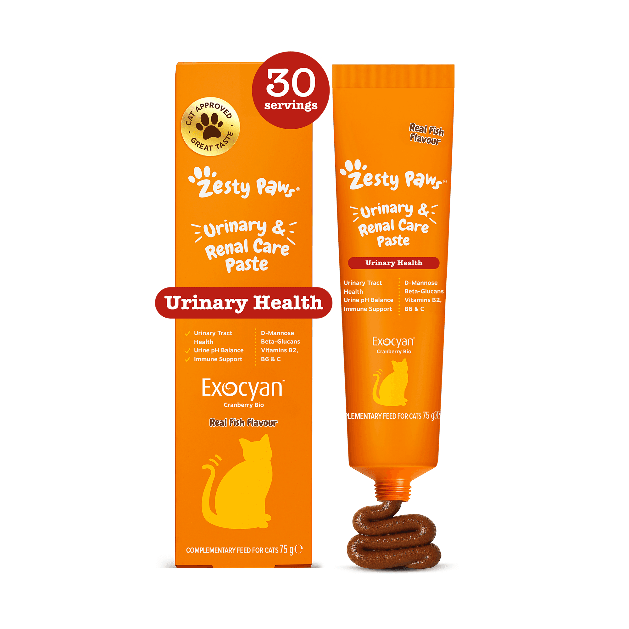 Zesty Paws Urinary a Renal Care Paste (75 g) – funkčný doplnok stravy pre mačky na podporu močových ciest a obličiek