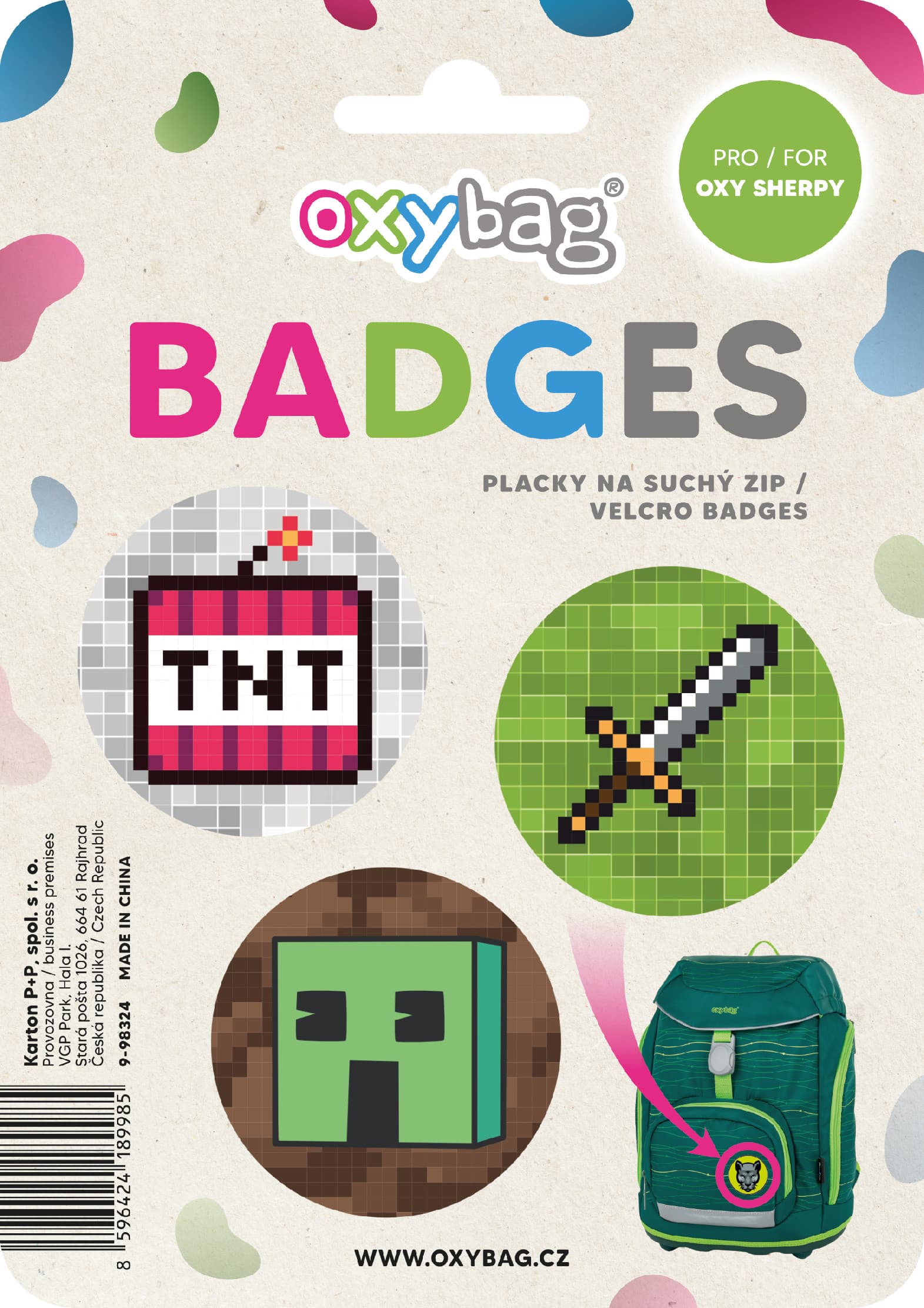 Oxybag Súprava vymeniteľných odznakov OXY Sherpy Game