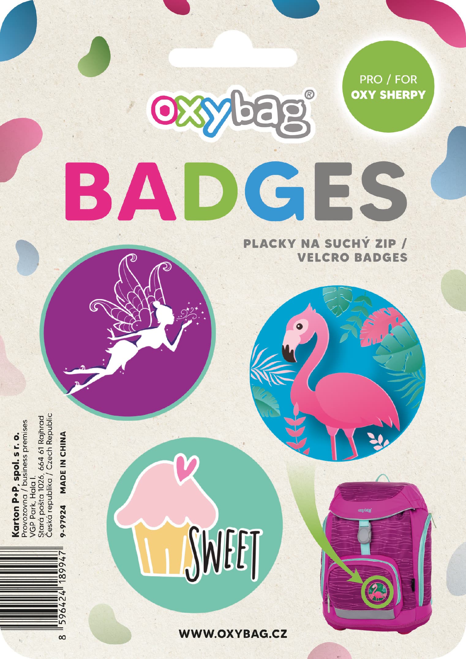 Oxybag Súprava vymeniteľných odznakov OXY Sherpy Beauty